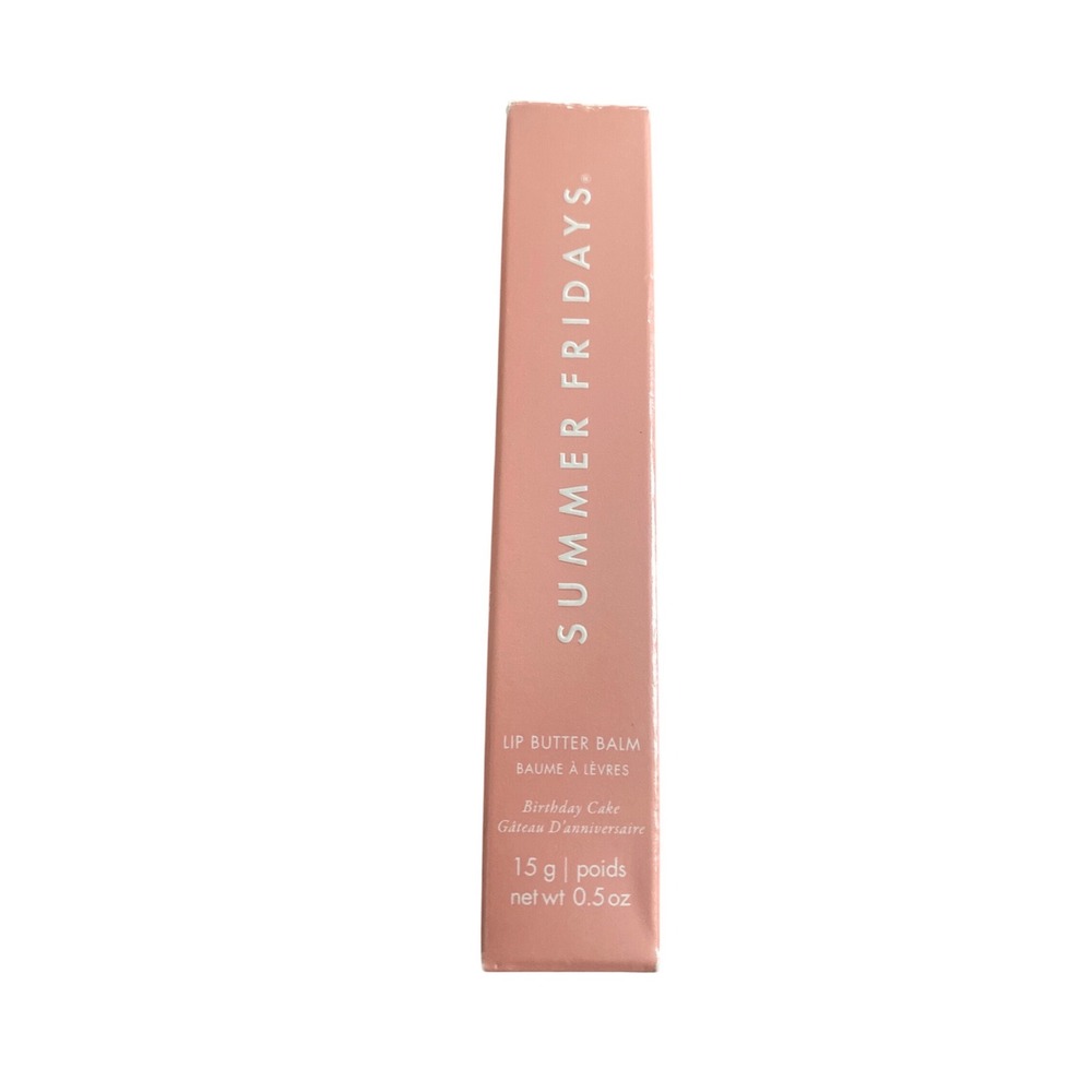 Summer Fridays Lip Butter Balm Birthday Cake Iridescent Baby Pink 0.5oz New Box